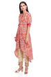 Multicolor Asymmetric Viscose Suit Set image number 3