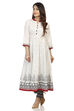 Ecru Kalidar Cotton Kurta image number 3