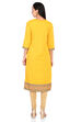 Mustard Straight Poly Cotton Kurta image number 5