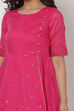 Pink Polyster Poly Chanderi Dress image number 1