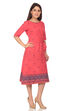 Coral A Line Cotton Dress image number 3