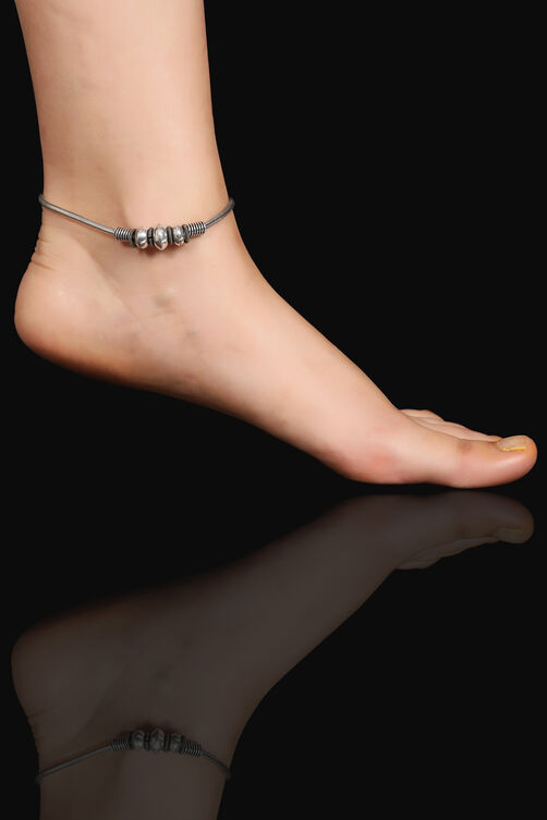 Flat Metal Beads Anklets image number 0