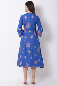 Blue Viscose Dress image number 4