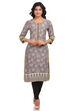 Grey Straight Rayon Kurta image number 0