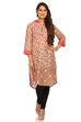 Beige Straight Cotton Kurta image number 4