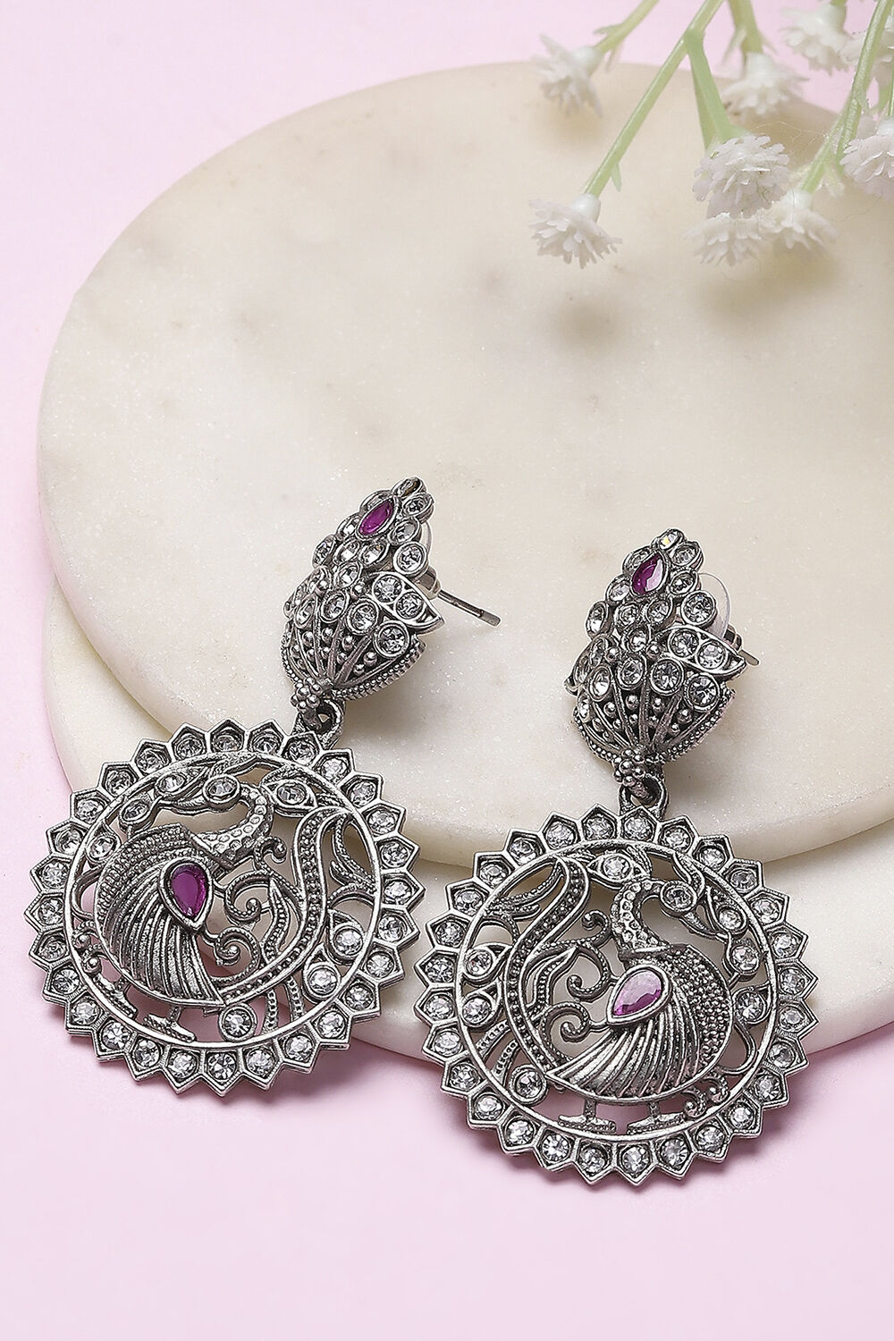 Pink Alloy Drop & Danglers image number 0