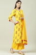 Yellow LIVA Straight Suit Set image number 7