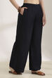 Black Rayon Straight Palazzos image number 3
