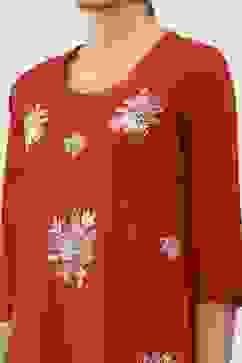 Brown Cotton Straight Kurtas image number 1