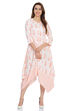Peach Flared Viscose Dress image number 0