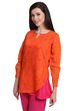 Orange Art Silk Indie Top image number 2