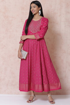 Fuschia LIVA Kalidar Dress image number 0