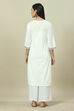 White Cotton Straight Kurta image number 4