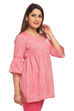 Pink Flared Cotton Indie Top image number 2