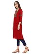 Maroon Straight Viscose Rayon Kurta image number 2
