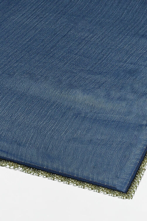 Indigo Viscose Woven Tired Kurta Suit Set image number 3
