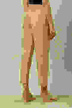 Gold Viscose Straight Solid Slim Pants image number 4