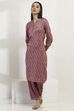 Maroon Viscose Straight SET image number 7