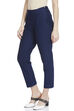 Dark Blue Cotton Slim Pants image number 2