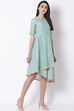 Green Art Silk Kalidar Dress image number 3