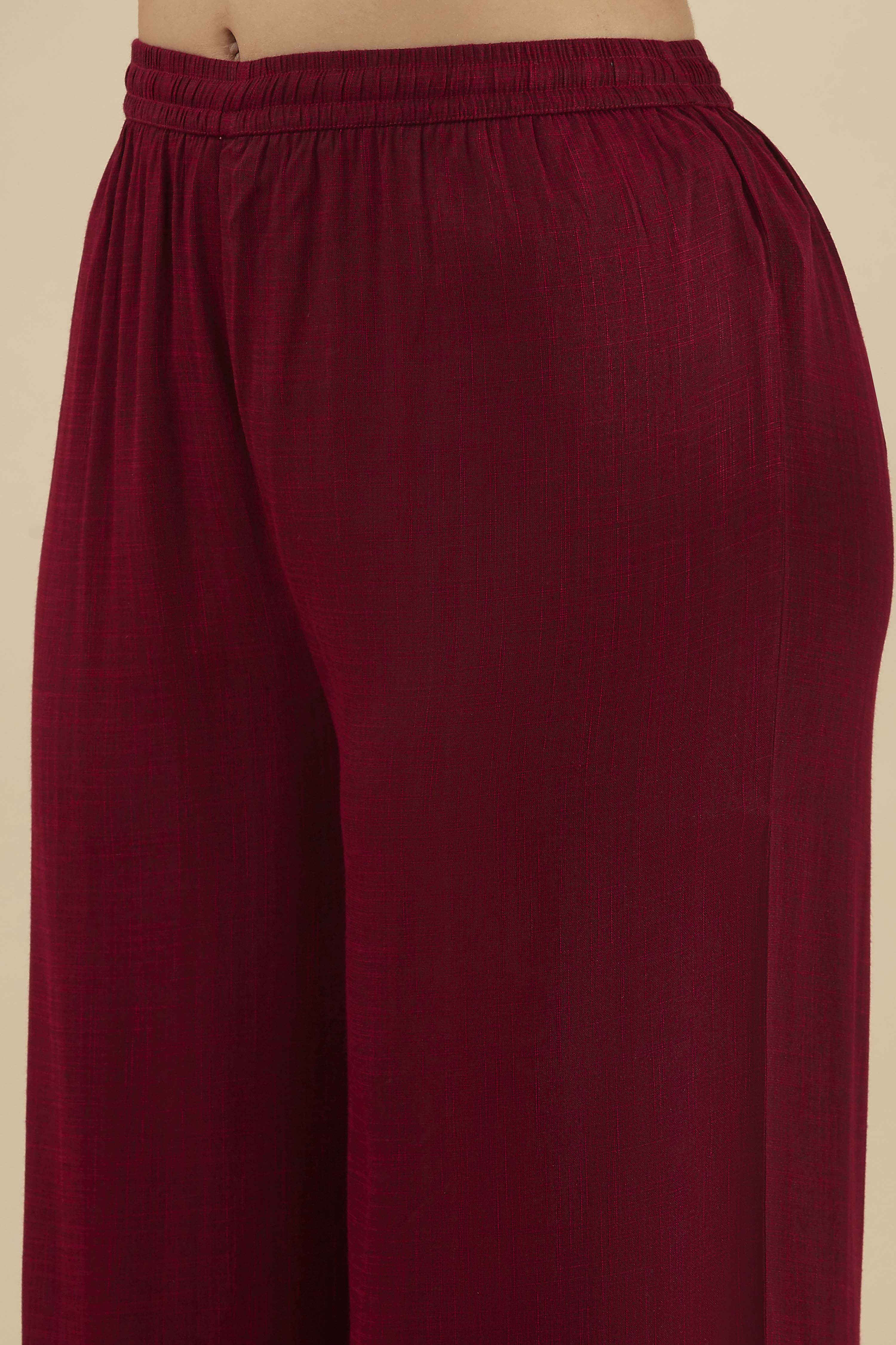 Pink Viscose Blend Straight Printed  image number 2