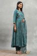 Beige Viscose Rayon Embroidered Anarkali Suit Set image number 5