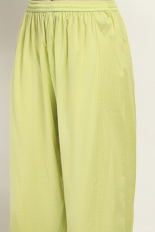 Lime Green Viscose Rayon Flared Set image number 2