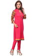 Pink Straight Cotton Kurta image number 2