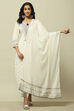 Off-white Self-Designed Dupatta image number 0