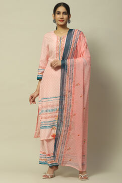 Pink Rayon Straight Suit Set image number 7