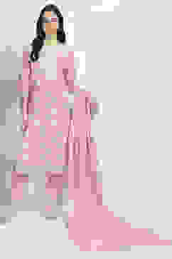 Lilac Cotton Embroidered Straight Suit Set image number 0