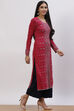 Pink Jacquard Straight Kurta image number 2