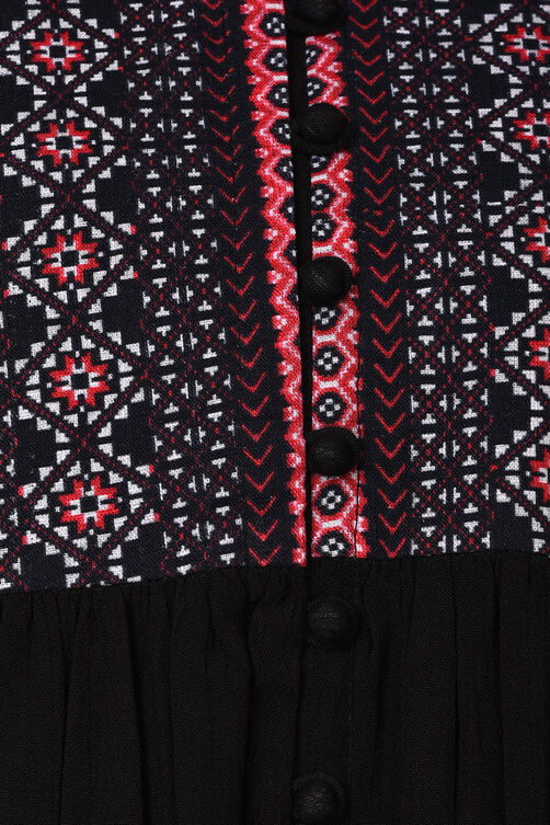 Black Flared Viscose Indie Top image number 5