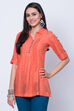 Coral Viscose Rayon Top image number 3