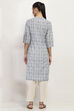 Grey Cotton Straight Kurta image number 3
