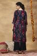 Blue Printed Viscose Blend A-Line Co-ord Set image number 5