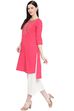 Coral Cotton Straight Kurta image number 2