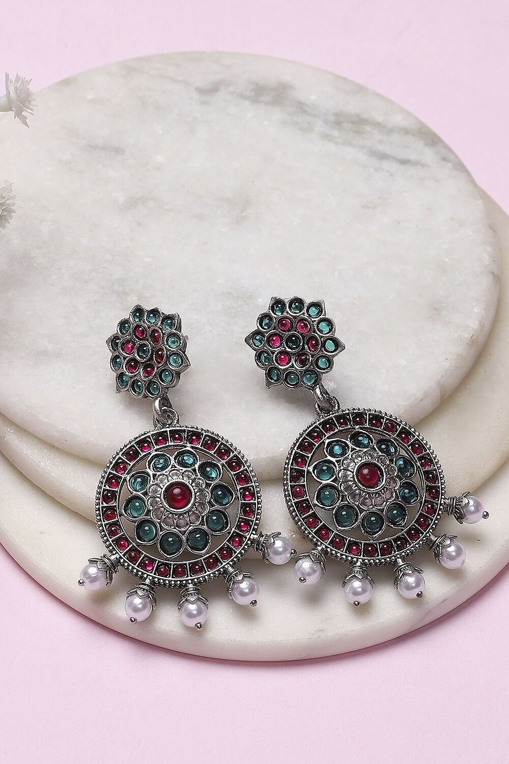 Pink Alloy Drop & Danglers image number 0