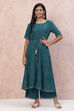 Dark Green Viscose Rayon Palazzo Pants image number 3