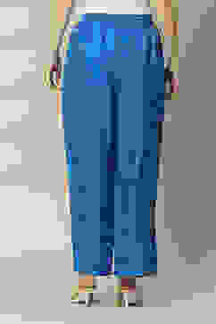 Blue LIVA Straight Printed Palazzo image number 4