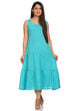 Turquoise Straight poly cotton Kurta image number 4