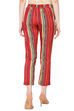 Indigo Poly Cotton Multicolored Slim Pants image number 4