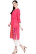 Pink Viscose Straight Kurta image number 2