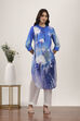 Blue Printed Straight Kurta image number 5