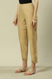 Gold Viscose Slim Yarndyed Slim Pants image number 2