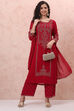 Pink Art Silk Straight Suit Set image number 7