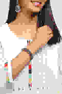 Oxidized Pink Alloy Bangles image number 3