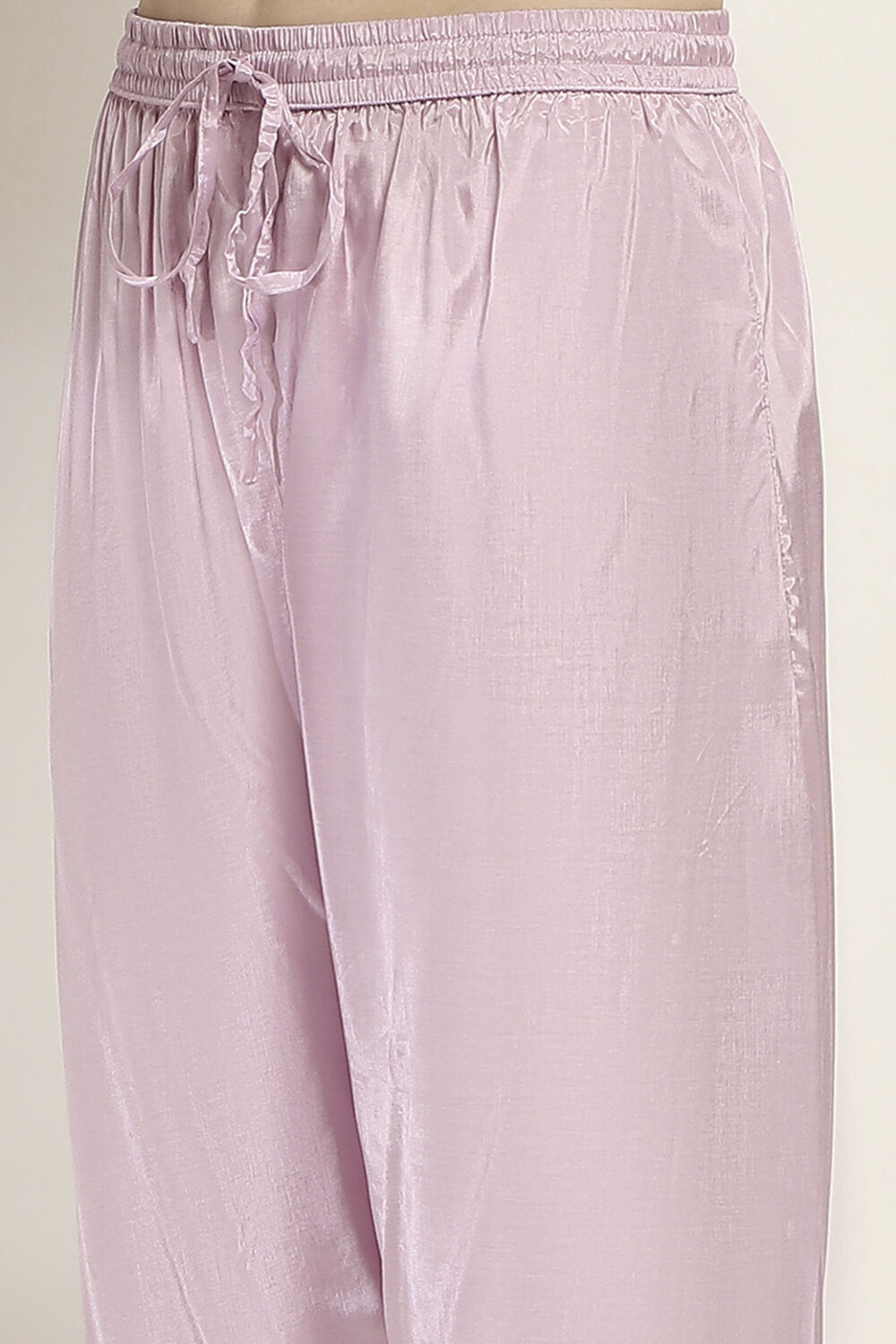 Mauve Cotton Floral Straight Suit Set image number 2