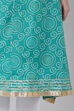 Green Art Silk A-Line Kurta image number 1