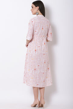 Orange Poly Cotton A-Line Dress image number 4